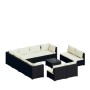 Set de muebles de jardín 12 pzas cojines ratán sintético negro de vidaXL, Conjuntos de jardín - Ref: Foro24-3102831, Precio: ...