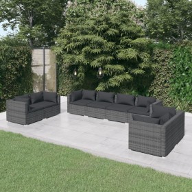 8-piece garden furniture set and gray synthetic rattan cushions by vidaXL, Garden sets - Ref: Foro24-3102285, Price: 900,59 €...