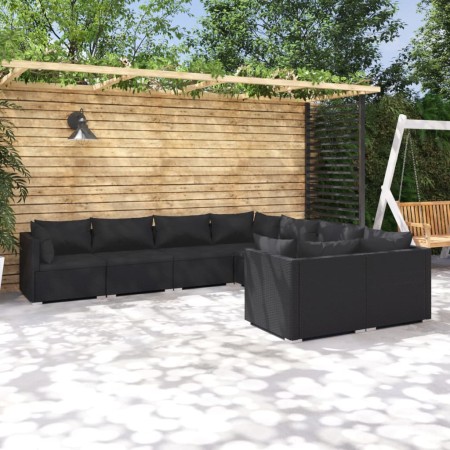 8-teiliges Gartenmöbel-Set und schwarze synthetische Rattankissen von vidaXL, Gartensets - Ref: Foro24-3102752, Preis: 796,89...