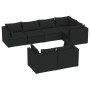 Set de muebles de jardín y cojines 7 pzas ratán sintético negro de vidaXL, Conjuntos de jardín - Ref: Foro24-3102472, Precio:...