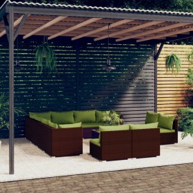 Garden furniture set 12 pieces brown synthetic rattan cushions by vidaXL, Garden sets - Ref: Foro24-3102836, Price: 1,00 €, D...