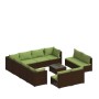 Garden furniture set 12 pieces brown synthetic rattan cushions by vidaXL, Garden sets - Ref: Foro24-3102836, Price: 1,00 €, D...