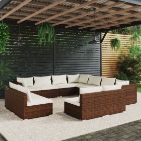 Gartenmöbel Set 11 Stück Kissen Kunststoff Rattan braun von vidaXL, Gartensets - Ref: Foro24-3102826, Preis: 1,00 €, Rabatt: %