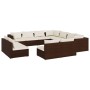 Set de muebles de jardín 11 pzas cojines ratán sintético marrón de vidaXL, Conjuntos de jardín - Ref: Foro24-3102826, Precio:...