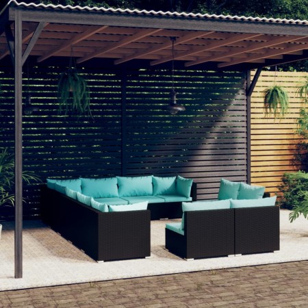 Garden furniture set 12 pieces black synthetic rattan cushions by vidaXL, Garden sets - Ref: Foro24-3102841, Price: 1,00 €, D...