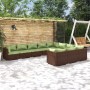 Gartenmöbel-Set 10-teilig und braune synthetische Rattankissen von vidaXL, Gartensets - Ref: Foro24-3102780, Preis: 1,00 €, R...