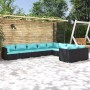 9-teiliges Gartenmöbel-Set und schwarze synthetische Rattankissen von vidaXL, Gartensets - Ref: Foro24-3102761, Preis: 883,72...