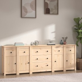 Solid pine wood sideboard 230x35x80 cm by vidaXL, Sideboards - Ref: Foro24-3114094, Price: 328,74 €, Discount: %