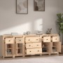 Sideboard aus massivem Kiefernholz, 230 x 35 x 80 cm von vidaXL, Sideboards - Ref: Foro24-3114094, Preis: 333,66 €, Rabatt: %