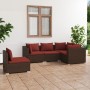 Garten Sofa Set 5 Stück und Kissen braun synthetischen Rattan von vidaXL, Gartensets - Ref: Foro24-3102315, Preis: 397,49 €, ...