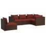 Garden set with 5 pieces of sofas and brown synthetic rattan cushions. by vidaXL, Garden sets - Ref: Foro24-3102315, Price: 3...