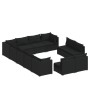 Set de muebles de jardín 12 pzas cojines ratán sintético negro de vidaXL, Conjuntos de jardín - Ref: Foro24-3102840, Precio: ...