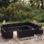 Set de muebles de jardín 12 pzas cojines ratán sintético negro de vidaXL, Conjuntos de jardín - Ref: Foro24-3102888, Precio: ...