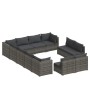 Set de muebles de jardín 12 pzas cojines ratán sintético gris de vidaXL, Conjuntos de jardín - Ref: Foro24-3102845, Precio: 1...