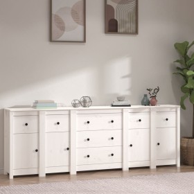 Solid white pine wood sideboard 230 x 35 x 80 cm by vidaXL, Sideboards - Ref: Foro24-3114095, Price: 366,99 €, Discount: %