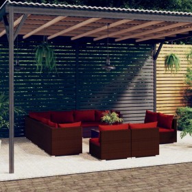 Garden furniture set 12 pieces brown synthetic rattan cushions by vidaXL, Garden sets - Ref: Foro24-3102835, Price: 1,00 €, D...