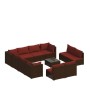 Set de muebles de jardín 12 pzas cojines ratán sintético marrón de vidaXL, Conjuntos de jardín - Ref: Foro24-3102835, Precio:...