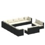 Set de muebles de jardín 13 pzas cojines ratán sintético negro de vidaXL, Conjuntos de jardín - Ref: Foro24-3102855, Precio: ...