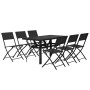 7-piece garden dining set with gray and black cushions by vidaXL, Garden sets - Ref: Foro24-3102924, Price: 314,78 €, Discoun...