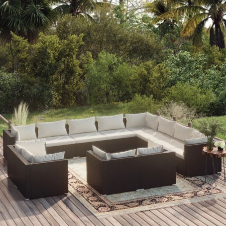 Gartenmöbel-Set 12 Stück synthetische Rattan-Kissen schwarz von vidaXL, Gartensets - Ref: Foro24-3102887, Preis: 1,00 €, Raba...