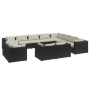 Set de muebles de jardín 12 pzas cojines ratán sintético negro de vidaXL, Conjuntos de jardín - Ref: Foro24-3102887, Precio: ...