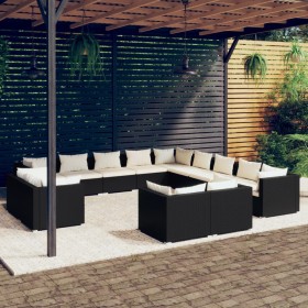 Garden furniture set 13 pieces black synthetic rattan cushions by vidaXL, Garden sets - Ref: Foro24-3102903, Price: 1,00 €, D...