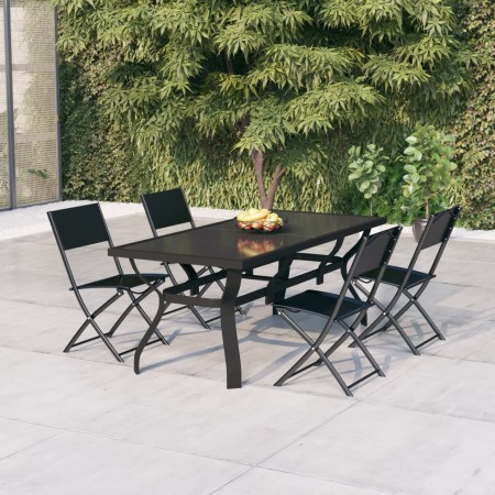 Juego de comedor para jardín 5 piezas con cojines gris y negro de vidaXL, Conjuntos de jardín - Ref: Foro24-3102923, Precio: ...