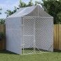 Perrera de exterior con toldo acero galvanizado plata 2x2x2,5 m de vidaXL, Casetas y cercados para perros - Ref: Foro24-15367...