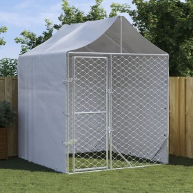 Outdoor dog kennel with galvanized steel roof silver 2x2x2.5 m by vidaXL, Dog kennels and fences - Ref: Foro24-153676, Price:...