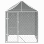 Perrera de exterior con toldo acero galvanizado plata 2x2x2,5 m de vidaXL, Casetas y cercados para perros - Ref: Foro24-15367...