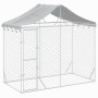 Outdoor kennel with silver galvanized steel awning 3x1.5x2.5 m by vidaXL, Dog kennels and fences - Ref: Foro24-153680, Price:...