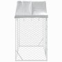 Outdoor kennel with silver galvanized steel awning 3x1.5x2.5 m by vidaXL, Dog kennels and fences - Ref: Foro24-153680, Price:...