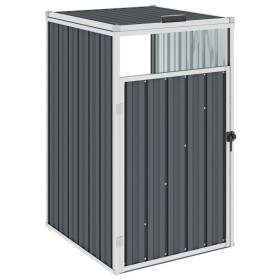 Garbage container shed gray steel 72x81x121 cm by vidaXL, Waste container supports - Ref: Foro24-46274, Price: 107,68 €, Disc...