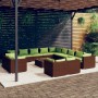 Garden furniture set, 14 pieces, with brown synthetic rattan cushions. by vidaXL, Garden sets - Ref: Foro24-3102916, Price: 1...