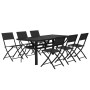 7-piece garden dining set with gray and black cushions by vidaXL, Garden sets - Ref: Foro24-3102919, Price: 351,40 €, Discoun...