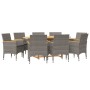 Juego de comedor de jardín 9 piezas con cojines gris de vidaXL, Conjuntos de jardín - Ref: Foro24-3103599, Precio: 691,99 €, ...