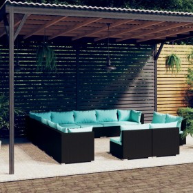 Garden furniture set 13 pieces black synthetic rattan cushions by vidaXL, Garden sets - Ref: Foro24-3102857, Price: 1,00 €, D...