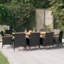 Juego de comedor de jardín 11 piezas con cojines negro de vidaXL, Conjuntos de jardín - Ref: Foro24-3103590, Precio: 1,00 €, ...