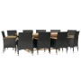 11-piece garden dining set with black cushions by vidaXL, Garden sets - Ref: Foro24-3103590, Price: 1,00 €, Discount: %