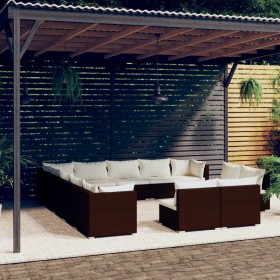 13-piece garden furniture set with brown synthetic rattan cushions by vidaXL, Garden sets - Ref: Foro24-3102858, Price: 1,00 ...