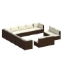 Set de muebles de jardín 13 pzas cojines ratán sintético marrón de vidaXL, Conjuntos de jardín - Ref: Foro24-3102858, Precio:...