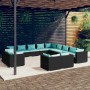 Gartenmöbel-Set, 13-teilig, schwarze Kissen aus synthetischem Rattan von vidaXL, Gartensets - Ref: Foro24-3102905, Preis: 1,0...