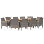 Juego de comedor de jardín 11 piezas con cojines gris de vidaXL, Conjuntos de jardín - Ref: Foro24-3103603, Precio: 939,58 €,...