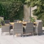 Juego de comedor de jardín 9 piezas con cojines gris de vidaXL, Conjuntos de jardín - Ref: Foro24-3103587, Precio: 708,71 €, ...