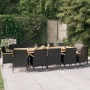 Juego de comedor de jardín 13 piezas con cojines negro de vidaXL, Conjuntos de jardín - Ref: Foro24-3103594, Precio: 1,00 €, ...