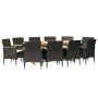 Juego de comedor de jardín 11 piezas con cojines negro de vidaXL, Conjuntos de jardín - Ref: Foro24-3103602, Precio: 1,00 €, ...