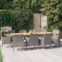 11-piece garden dining set with gray cushions by vidaXL, Garden sets - Ref: Foro24-3103593, Price: 999,42 €, Discount: %