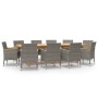 11-piece garden dining set with gray cushions by vidaXL, Garden sets - Ref: Foro24-3103593, Price: 999,42 €, Discount: %