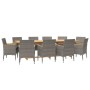 11-piece garden dining set with gray cushions by vidaXL, Garden sets - Ref: Foro24-3103593, Price: 999,42 €, Discount: %