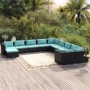 Garden furniture set 11 pieces black synthetic rattan cushions by vidaXL, Garden sets - Ref: Foro24-3102705, Price: 1,00 €, D...